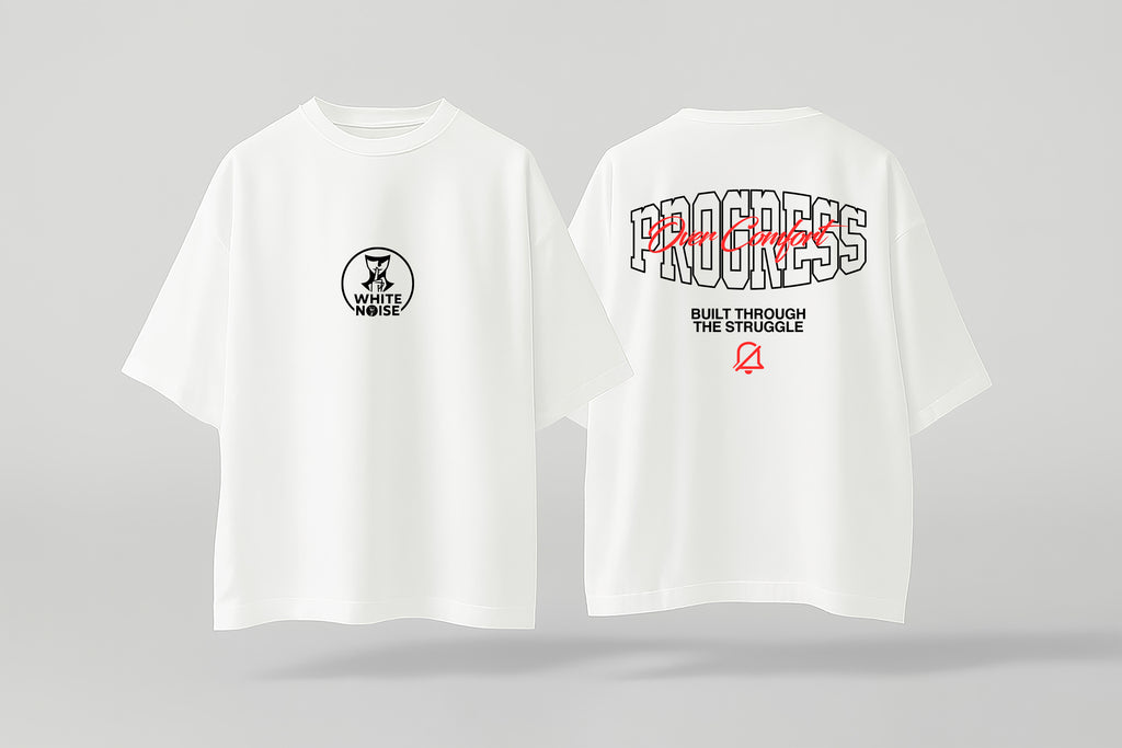 Progress Over Comfort Performance Tee — White
